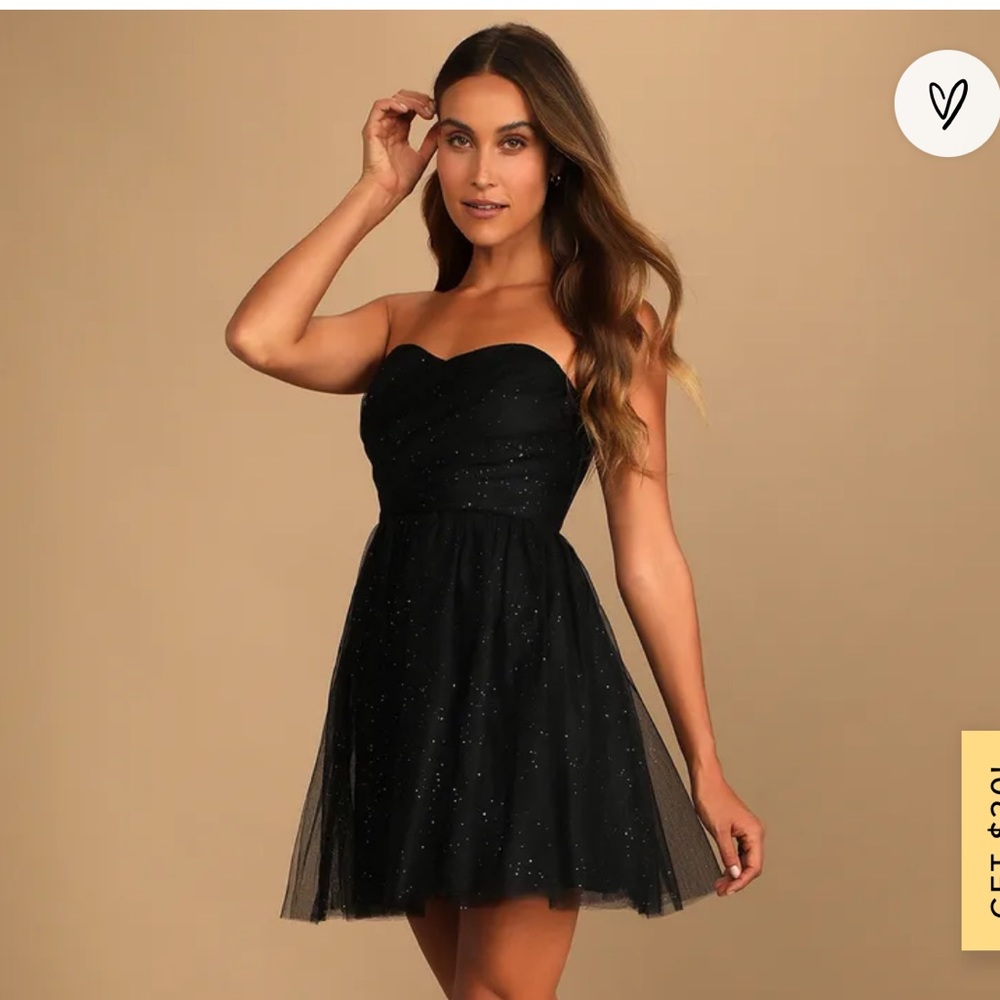 Lulus Black Skater Dress Size Small